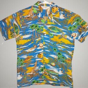 Romani Surfers Sailboats & Palm trees Oh My Hawaiian early vintage